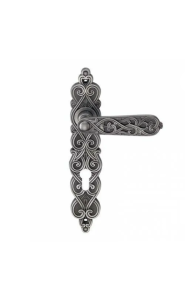 Ручка ARABESCO BL. SILVER (CL) (на планке под ключевой цилиндр, чернёное серебро)