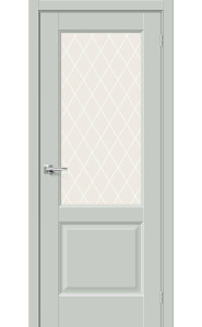 Межкомнатная дверь Неоклассик-33, со стеклом, цвет Grey Matt