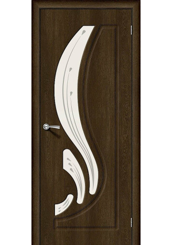 Межкомнатная дверь Лотос-2, со стеклом, цвет Dark Barnwood